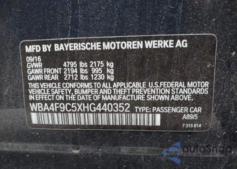 2017 BMW 430I Gran Coupe xDrive z USA, uszkodzony, nr VIN WBA4F9C5XHG440352